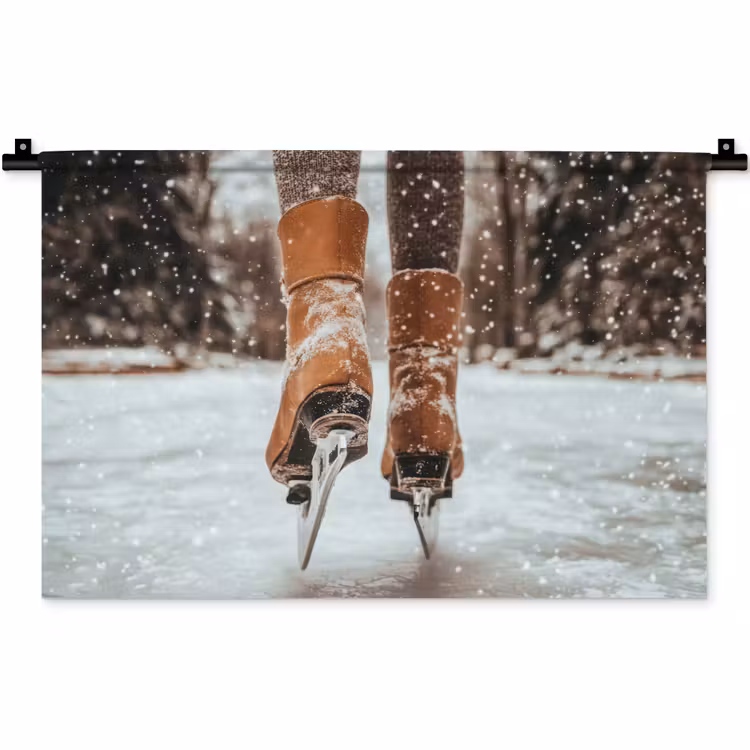 Wandteppich - Schlittschuhlaufen - Eis - Winter - Schnee — 1