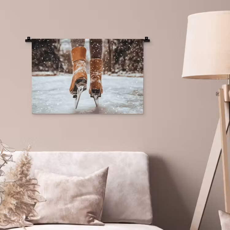 Wandteppich - Schlittschuhlaufen - Eis - Winter - Schnee — 2