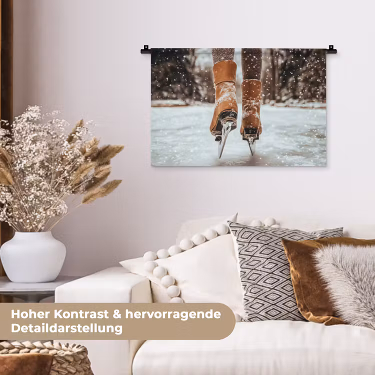 Wandteppich - Schlittschuhlaufen - Eis - Winter - Schnee — 6