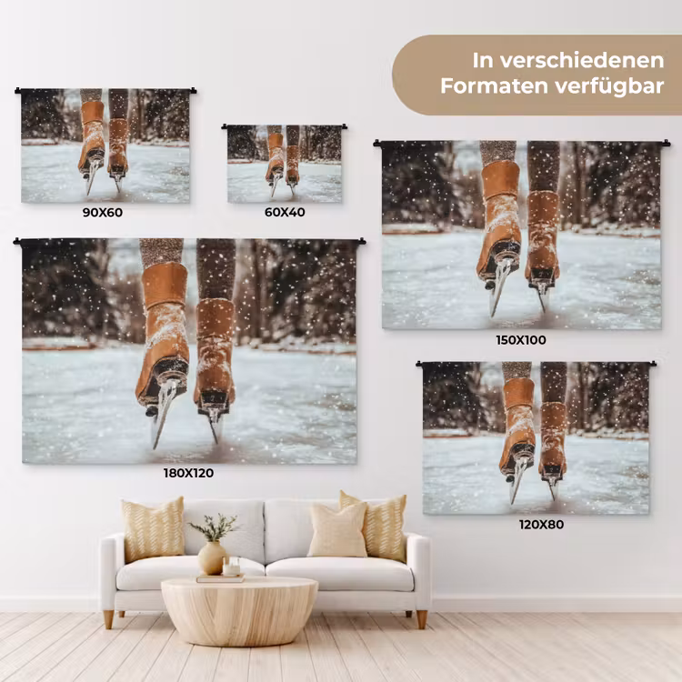 Wandteppich - Schlittschuhlaufen - Eis - Winter - Schnee — 8