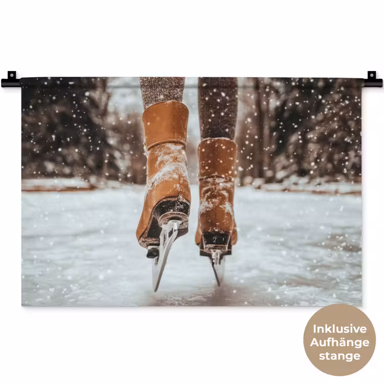 Wandteppich - Schlittschuhlaufen - Eis - Winter - Schnee — 9