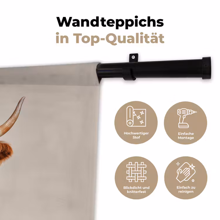 Wandteppich - Schottischer Highlander - Weihnachten - Mütze - Pullover - Winter — 7