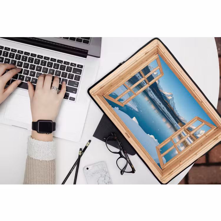 Laptop hülle - Ansichten - Landschaft - Winter - See - Berg - Aussicht — 3