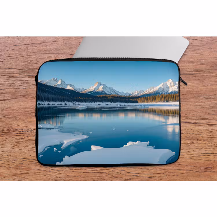 Laptop hülle - Landschaft - Winter - See - Berg - Aussicht - Eis — 2