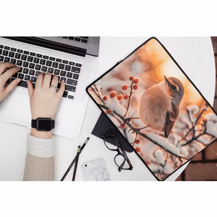 Laptop hülle - Vogel - Zweig - Winter - Tiere - Schnee — 3