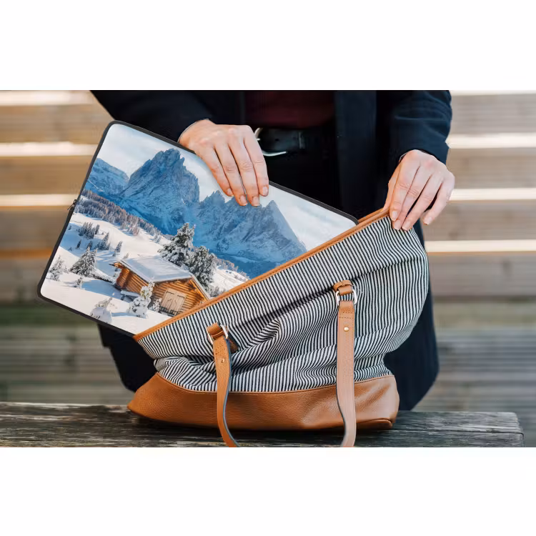Laptop hülle - Winter - Hütte - Berge - Aussicht - Schnee — 4