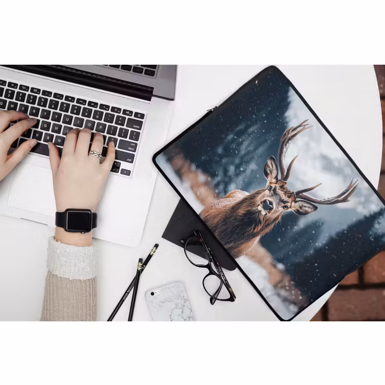 Laptop hülle - Hirsche - Tiere - Landschaft - Winter - Schnee — 3
