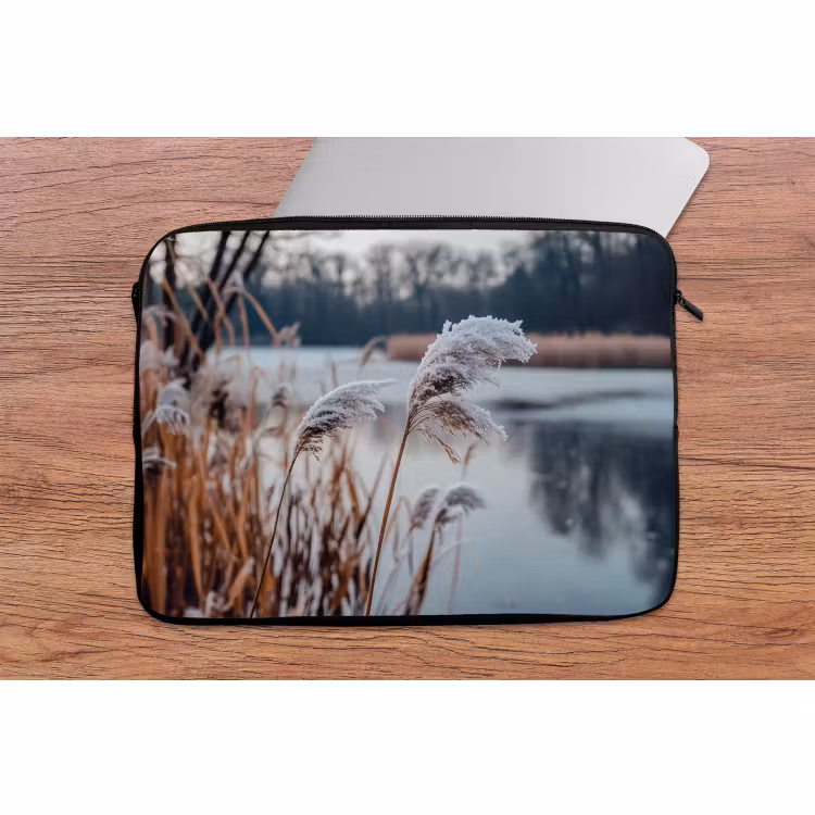 Laptop hülle - Schilf - Gras - Natur - Winter - See — 2