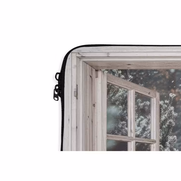 Laptop hülle - Wald - Winter - Bäume - Natur - Weg - Aussicht - Weiß — 5