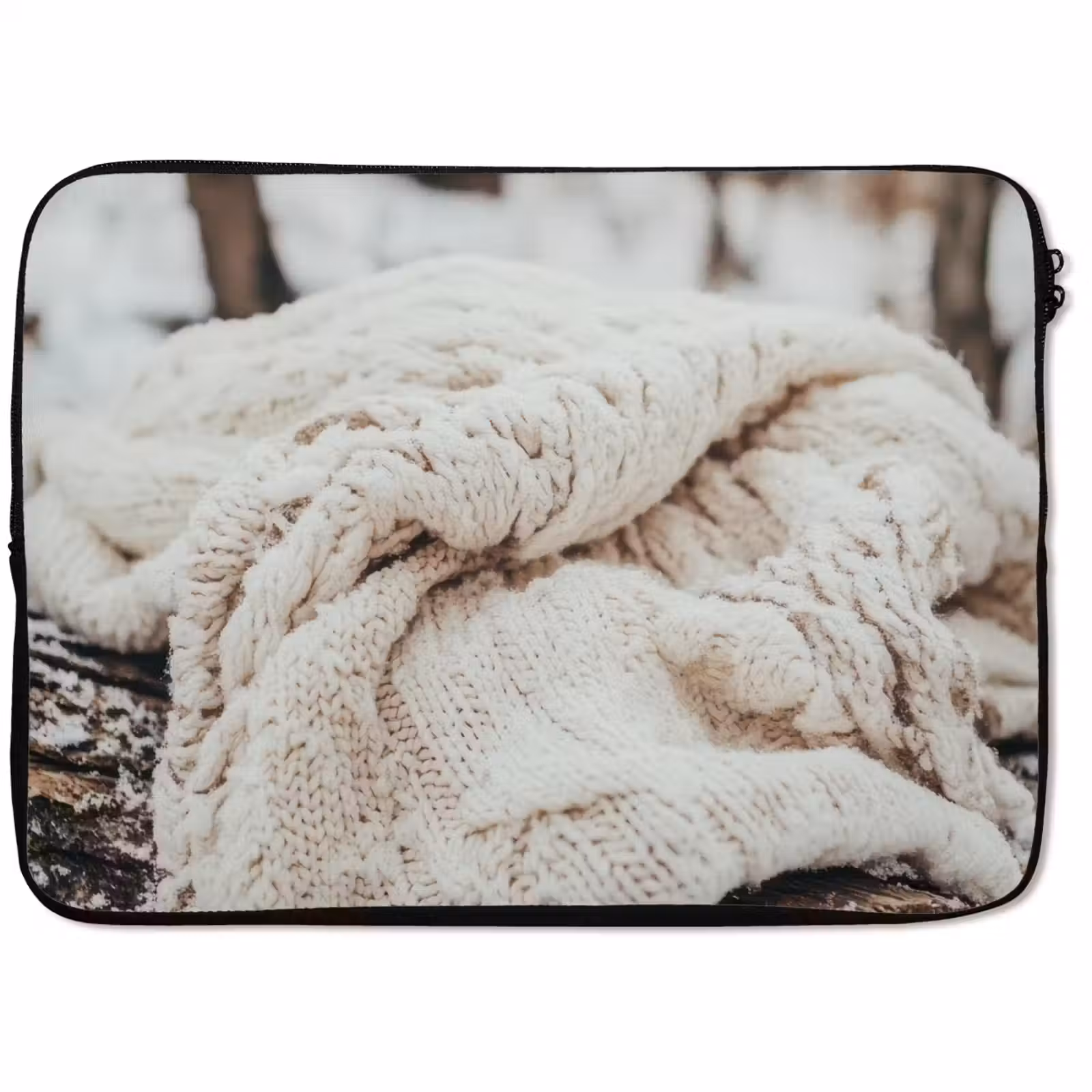 Laptop hülle - Decke - Weiß - Baumstumpf - Winter - Schnee — 1