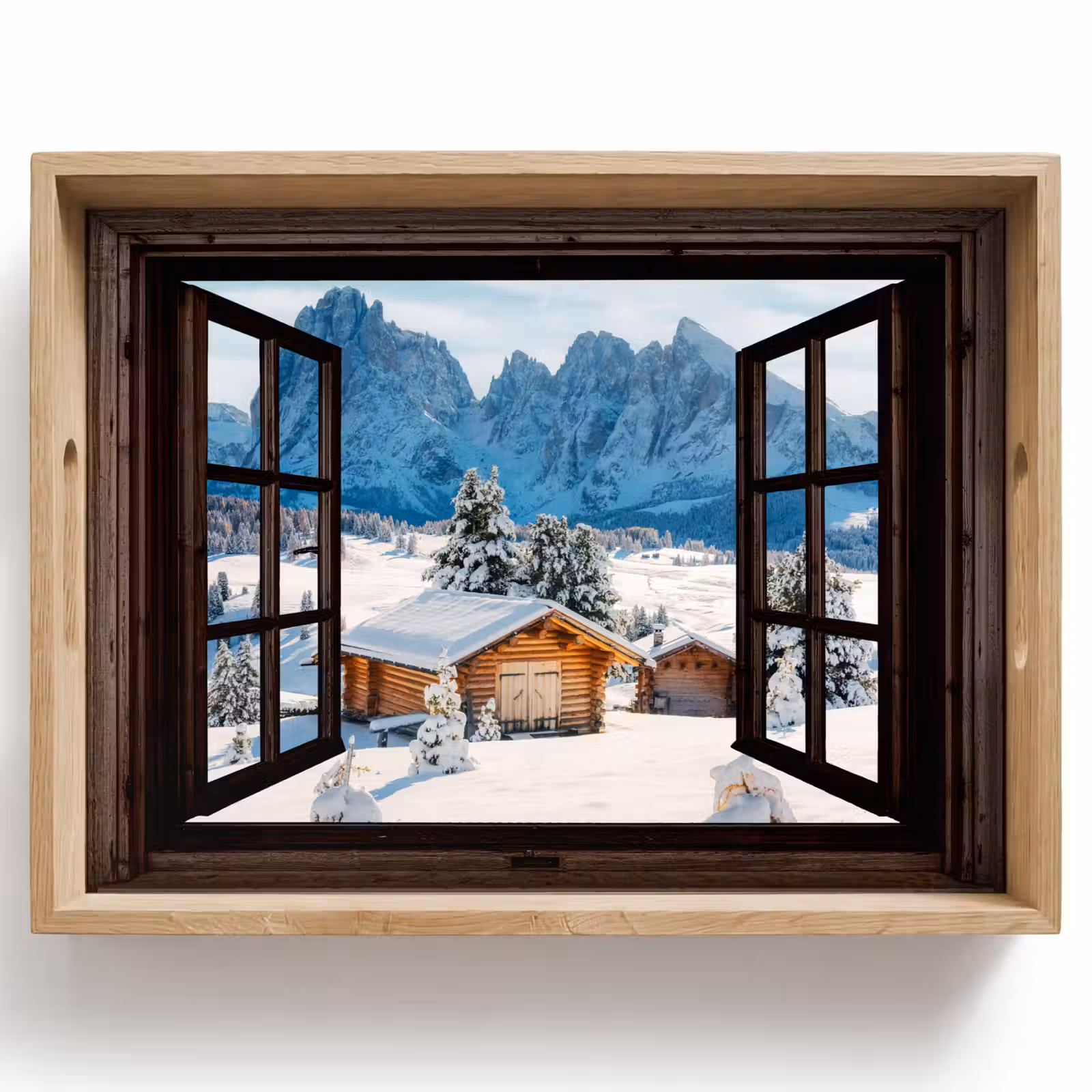 Tablett - Aussicht - Winter - Landschaft - Hütte - Berge — 1