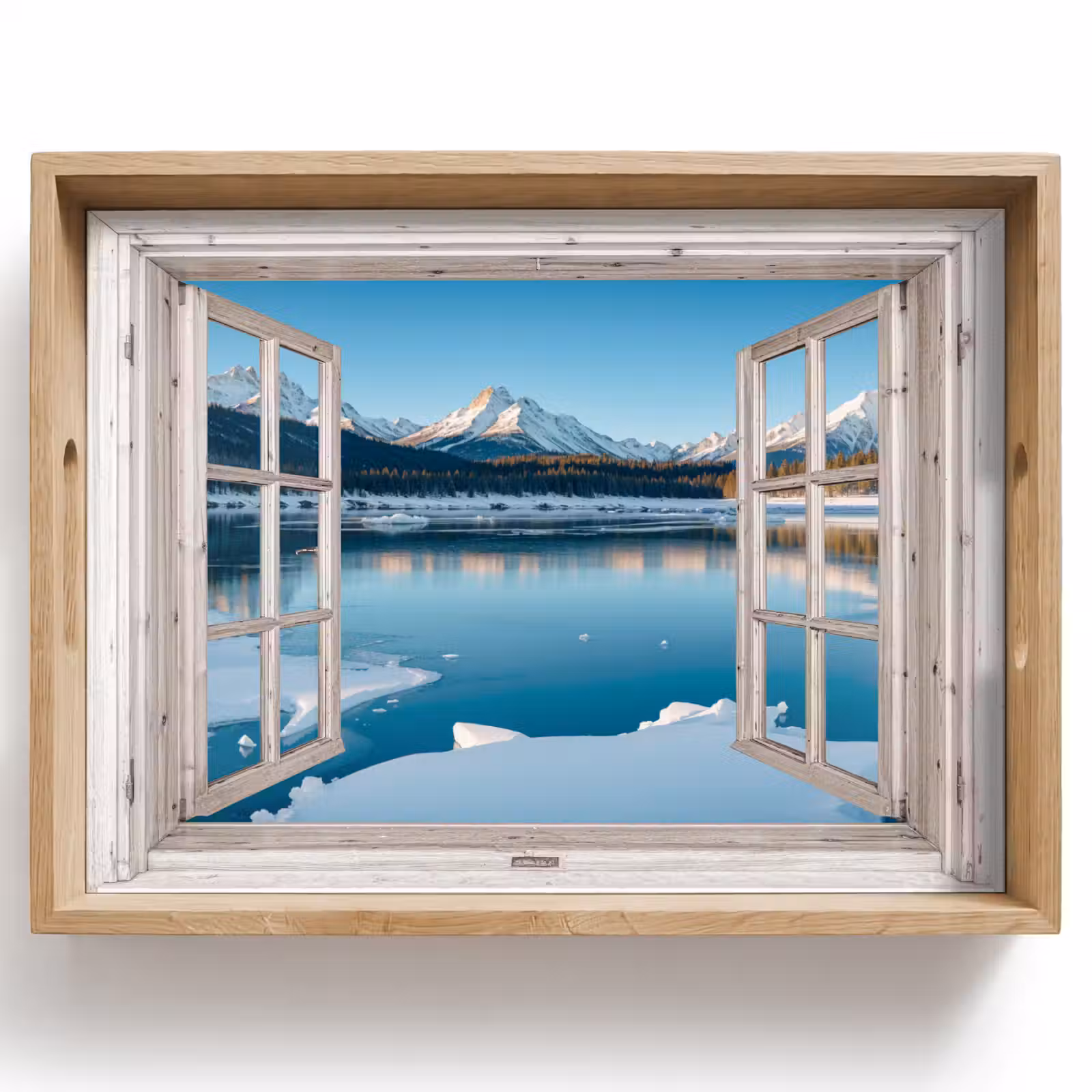 Tablett - Landschaft - Winter - See - Berg - Aussicht - Licht — 1