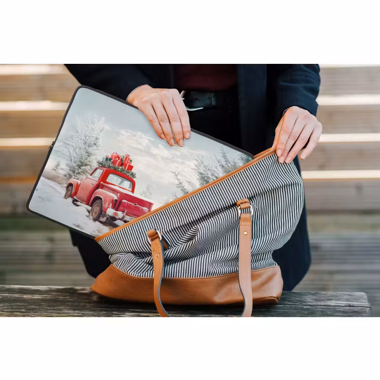 Laptop hülle - Auto - Rot - Geschenke - Winter - Schnee - Weihnachten — 4