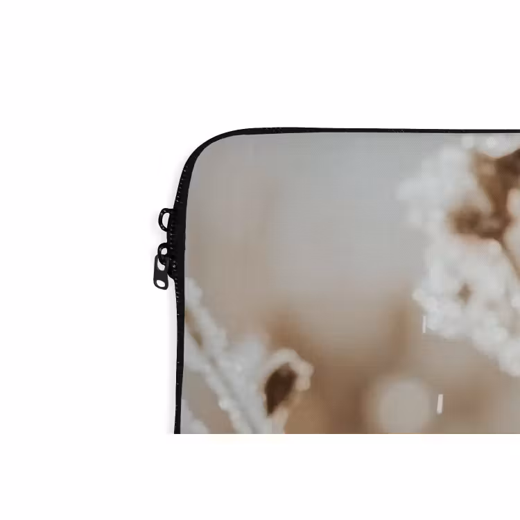 Laptop hülle - Blumen - Winter - Weiß - Schnee - Beige — 5