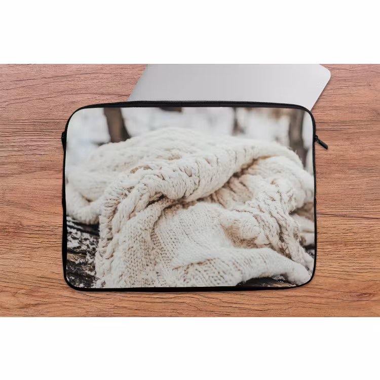 Laptop hülle - Decke - Weiß - Baumstumpf - Winter - Schnee — 2