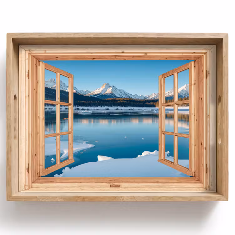 Tablett - Ansichten - Landschaft - Winter - See - Berg - Aussicht — 1