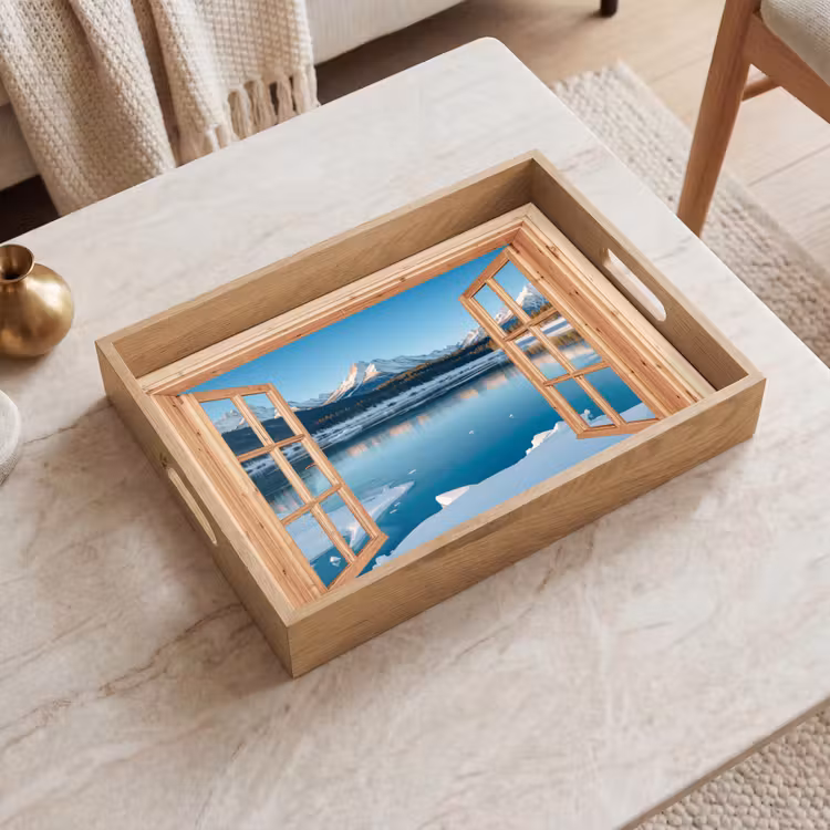 Tablett - Ansichten - Landschaft - Winter - See - Berg - Aussicht — 2
