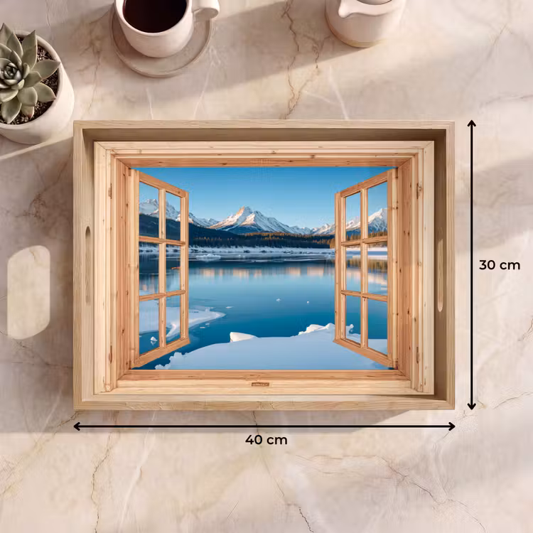 Tablett - Ansichten - Landschaft - Winter - See - Berg - Aussicht — 9