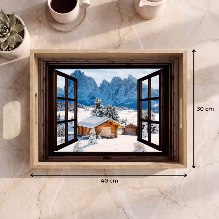 Tablett - Aussicht - Winter - Landschaft - Hütte - Berge — 9