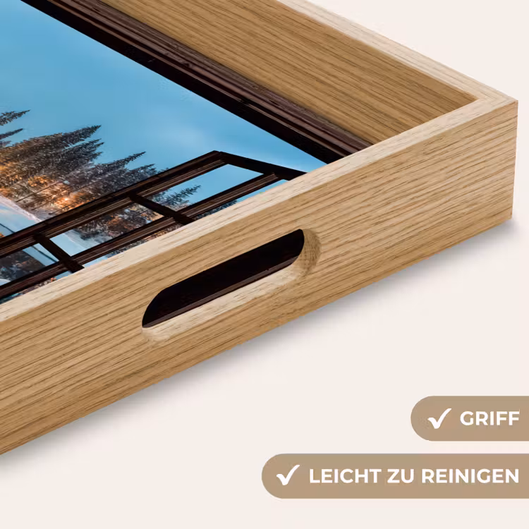 Tablett - Durchblick - Winter - Landschaft - Natur - Haus - Berge — 5