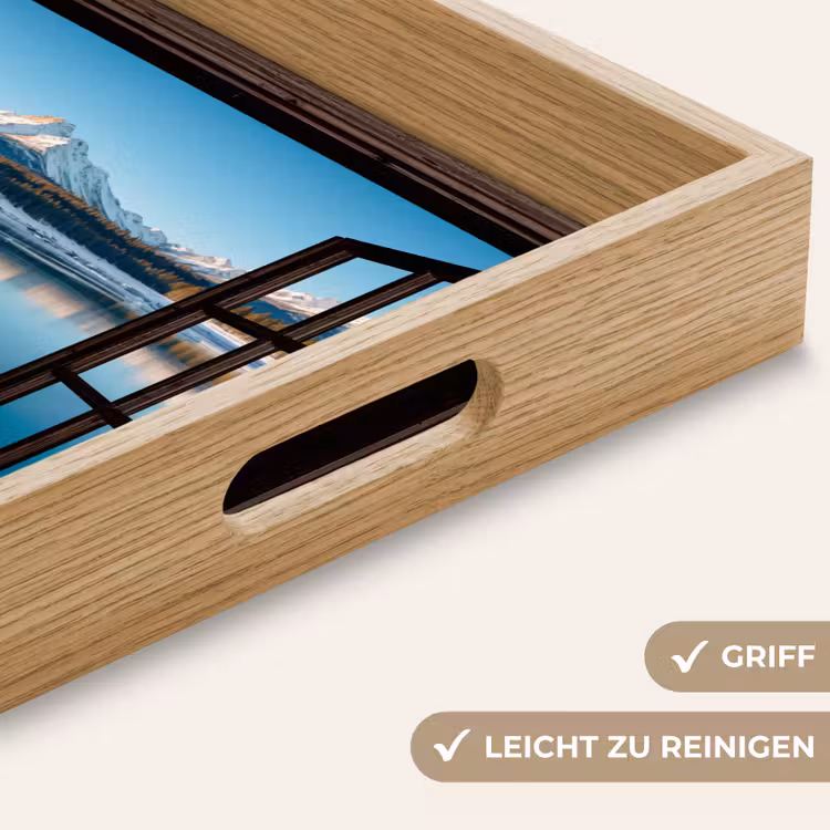 Tablett - Durchblick - Winterlandschaft - See - Berge - Ausblicke — 5