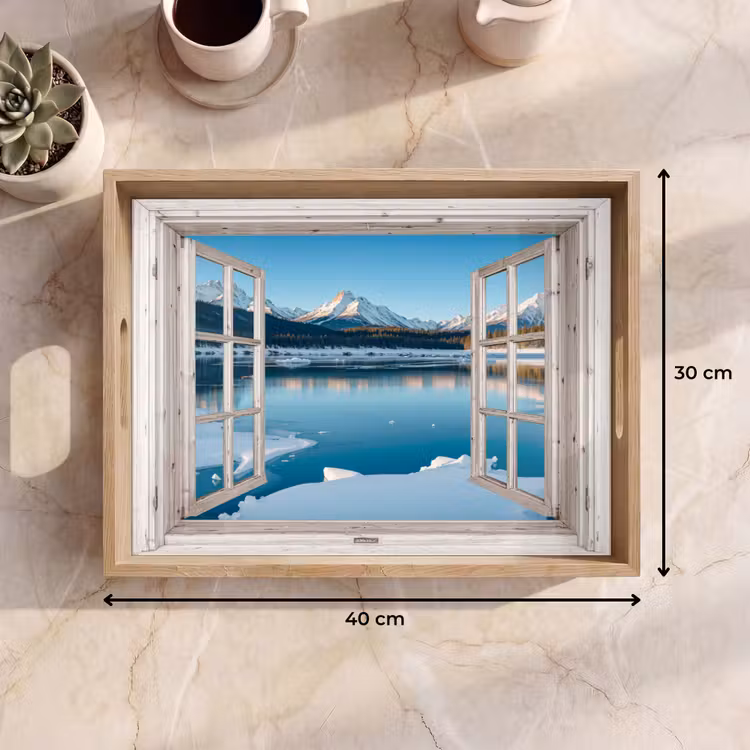 Tablett - Landschaft - Winter - See - Berg - Aussicht - Licht — 9