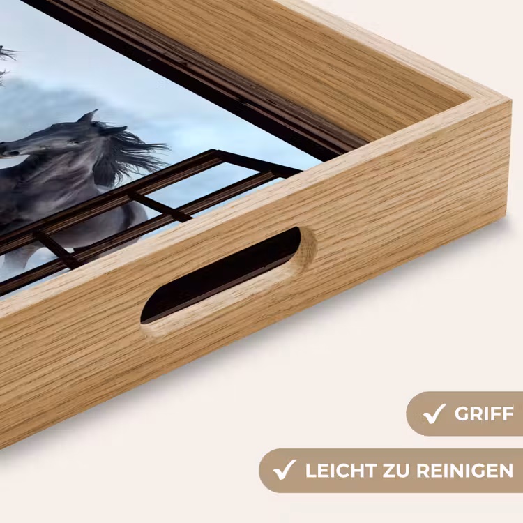 Tablett - Pferde - Winter - Tiere - Natur - Durchblicken — 5