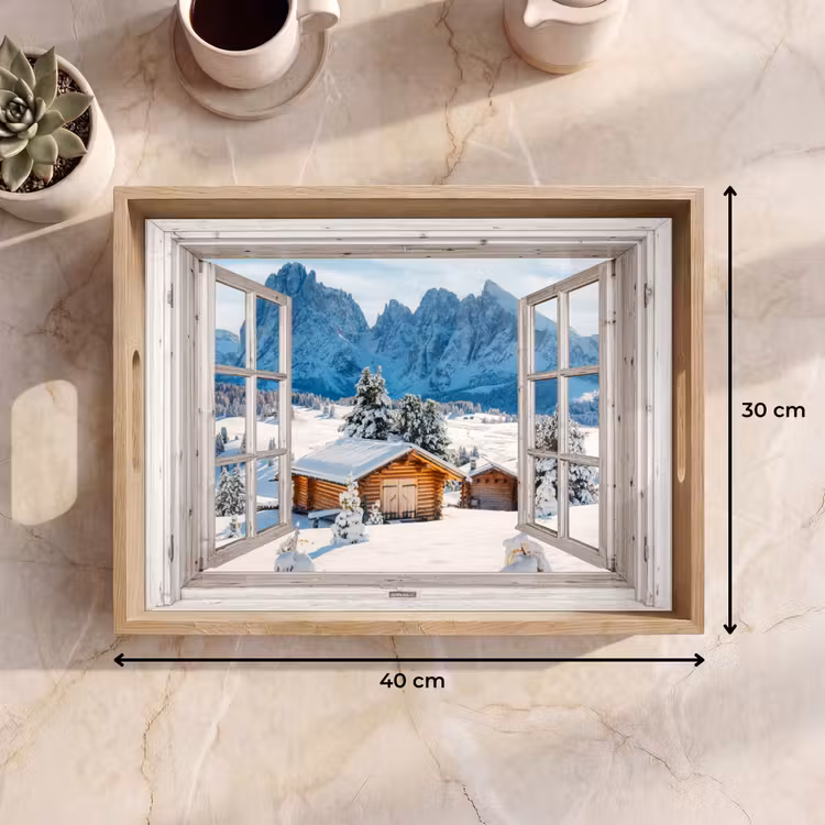 Tablett - Winterlandschaft - Hütte - Berge - Ausblicke - Aussicht - Natur — 9