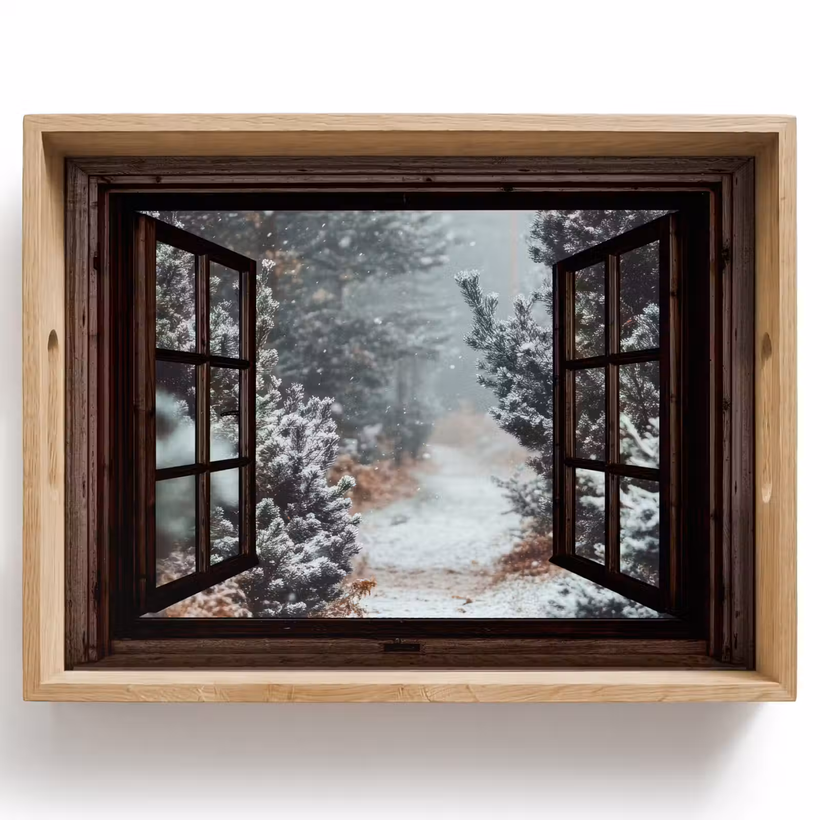 Tablett - Wald - Winter - Bäume - Natur - Weg - Aussicht — 1