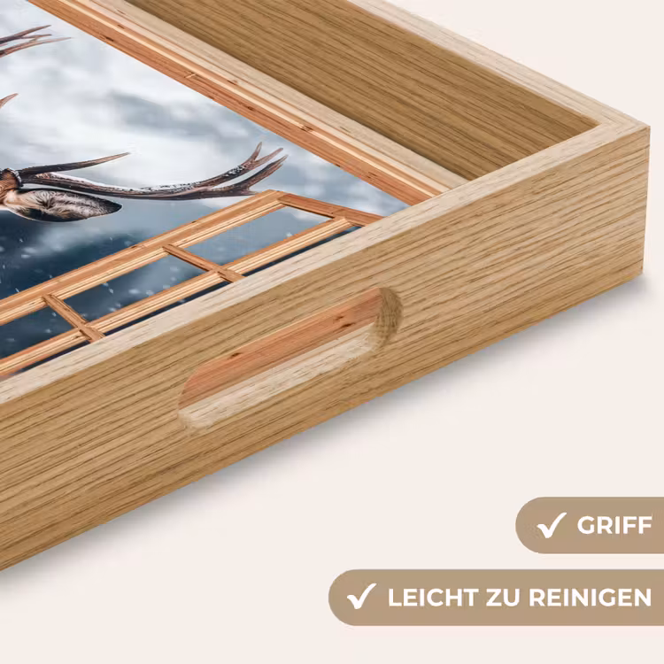 Tablett - Durchblick - Hirsche - Tiere - Winterlandschaft - Schnee — 5