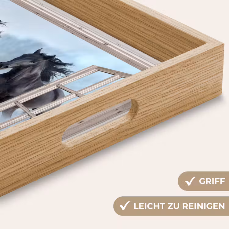 Tablett - Durchsichtig - Pferde - Winter - Tiere - Natur - Weiß — 5