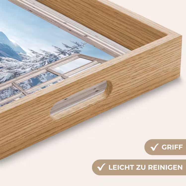 Tablett - Durchsichtig - Winter - Landschaft - Natur - Berg - Bäume - Weiß — 5