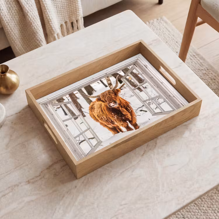 Tablett - Schottische Highlander - Schnee - Winter - Natur - Tier - Aussicht - Ländlich — 2