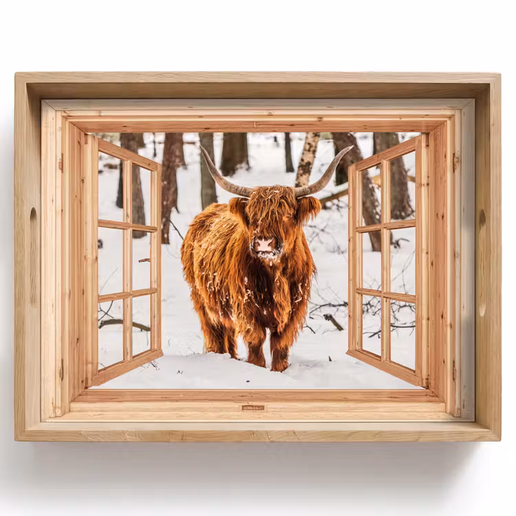 Tablett - Schottische Highlander - Winter - Landschaft - Natur - Tiere - Ansichten — 1