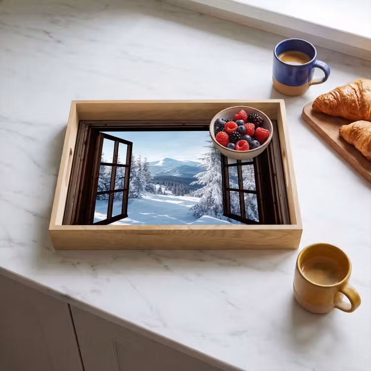 Tablett - Winter - Landschaft - Natur - Berg - Bäume - Aussicht - Ansichten — 4