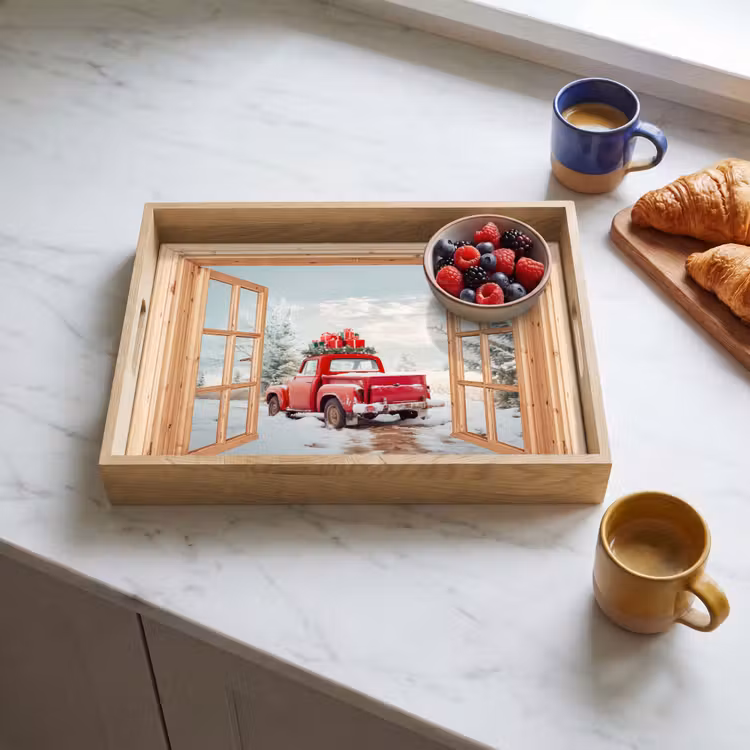 Tablett - Durchsichtig - Auto - Weihnachten - Geschenke - Winter - Landschaft — 4