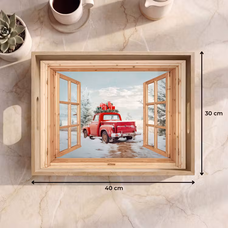 Tablett - Durchsichtig - Auto - Weihnachten - Geschenke - Winter - Landschaft — 9