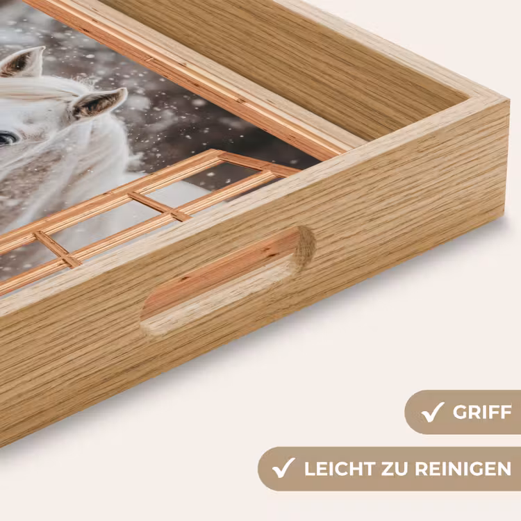 Tablett - Durchsichtig - Pferd - Weiß - Winter - Tiere — 5