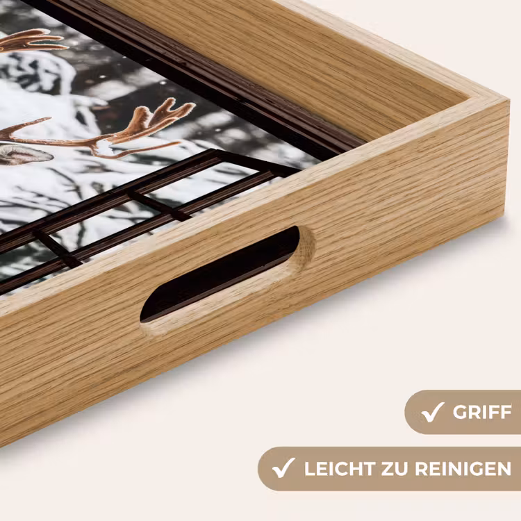Tablett - Hirsche - Schnee - Winter - Wald - Tiere - Durchblicken — 5
