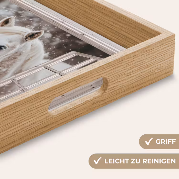 Tablett - Pferd - Weiß - Winter - Schnee - Durchsichtig - Tiere — 5