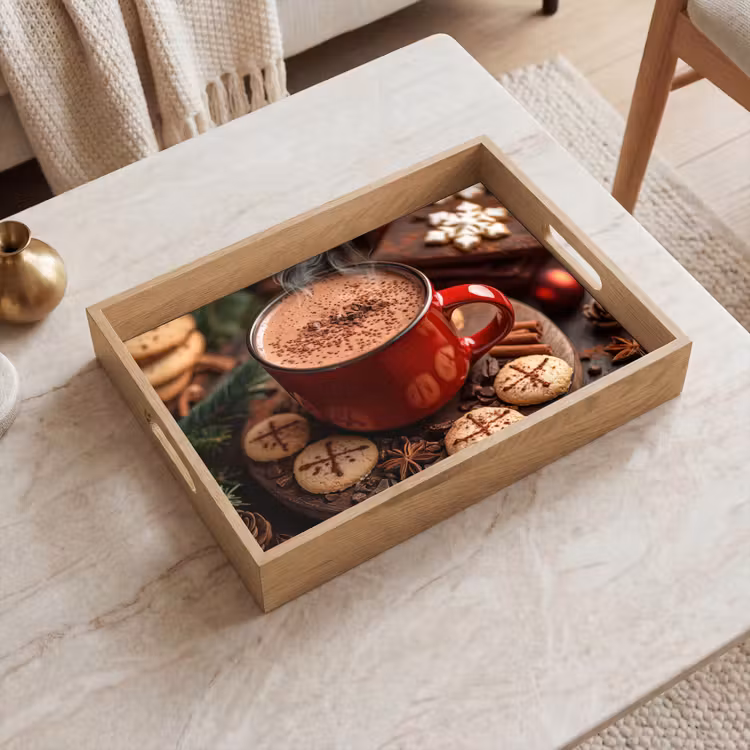 Tablett - Schokoladenmilch - Becher - Winter - Weihnachten - Gemütlichkeit — 2