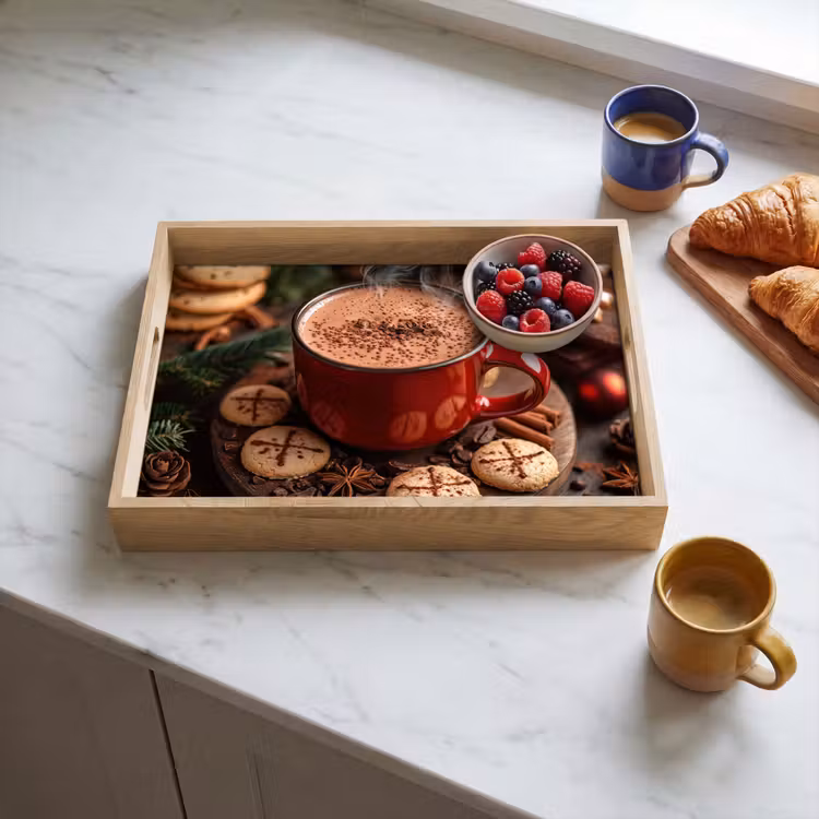 Tablett - Schokoladenmilch - Becher - Winter - Weihnachten - Gemütlichkeit — 4