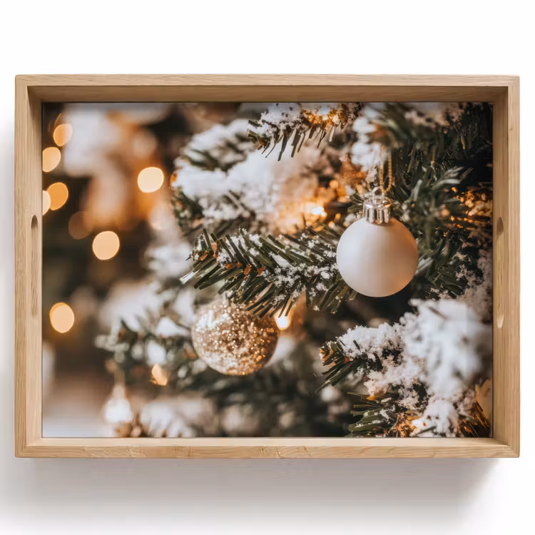 Tablett - Weihnachten - Weihnachtsbaum - Winter - Innen - Schnee — 1