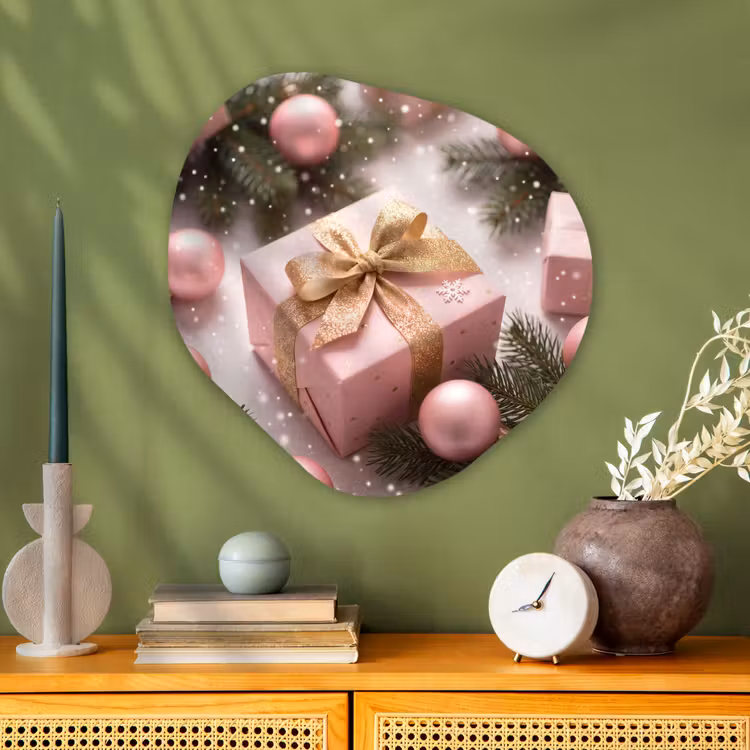 Alu-Dibond-Bild Organische Form - Geschenk – Weihnachten – Rosa — 2