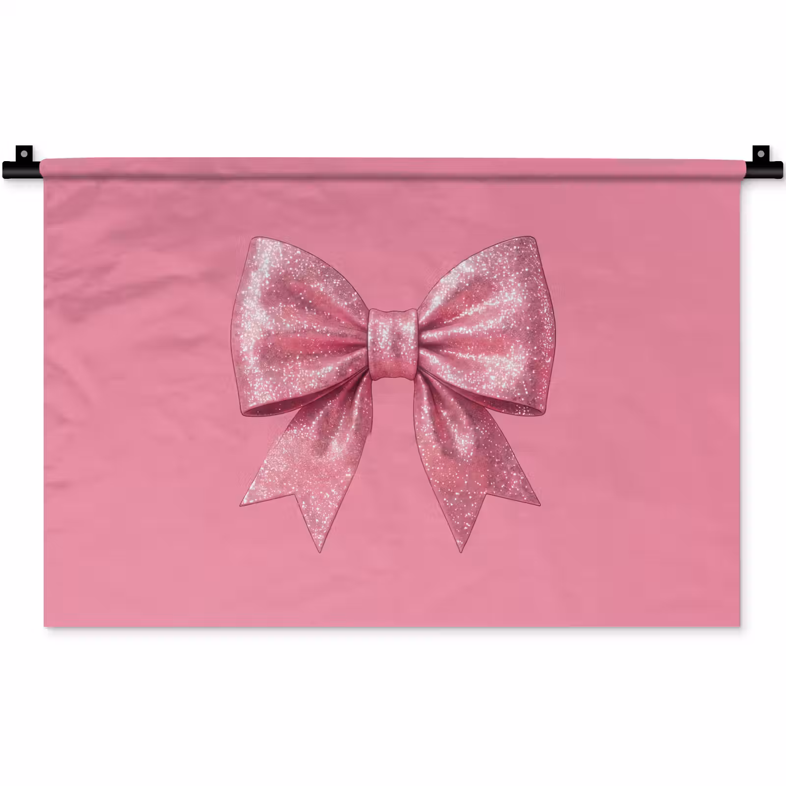 Wandteppich - Rosa Schleife – Glitzer — 1