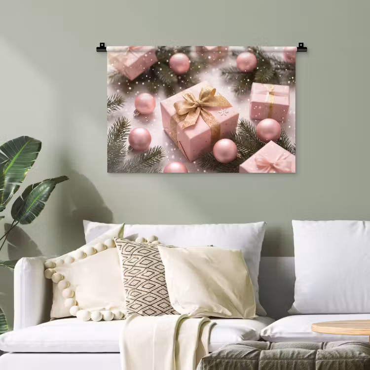 Wandteppich - Geschenk – Weihnachten – Rosa — 4