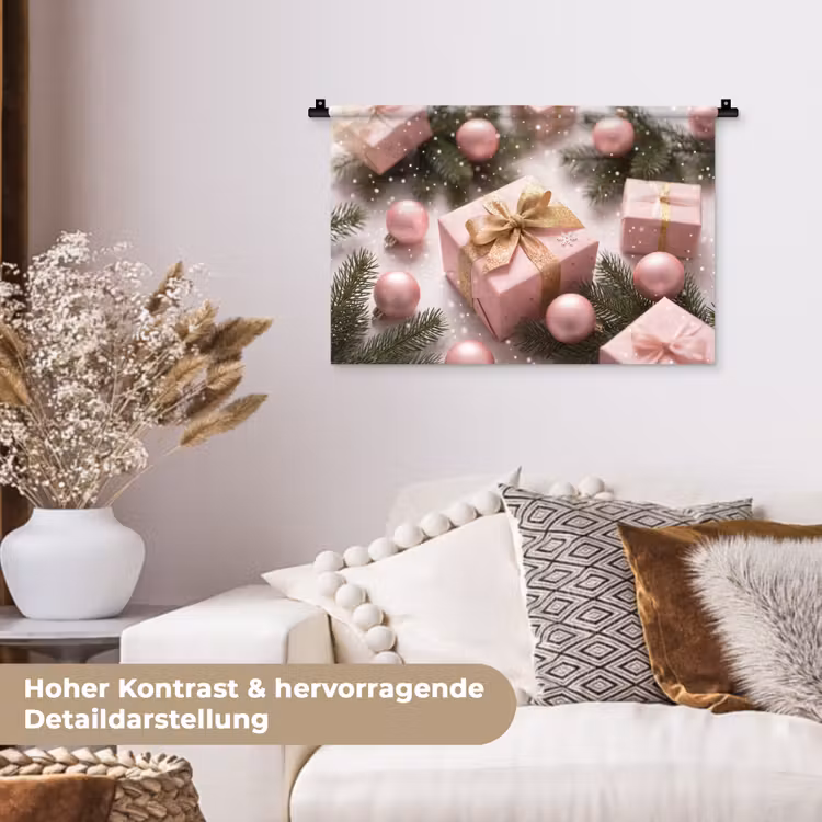 Wandteppich - Geschenk – Weihnachten – Rosa — 6