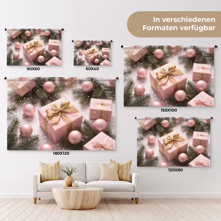Wandteppich - Geschenk – Weihnachten – Rosa — 8