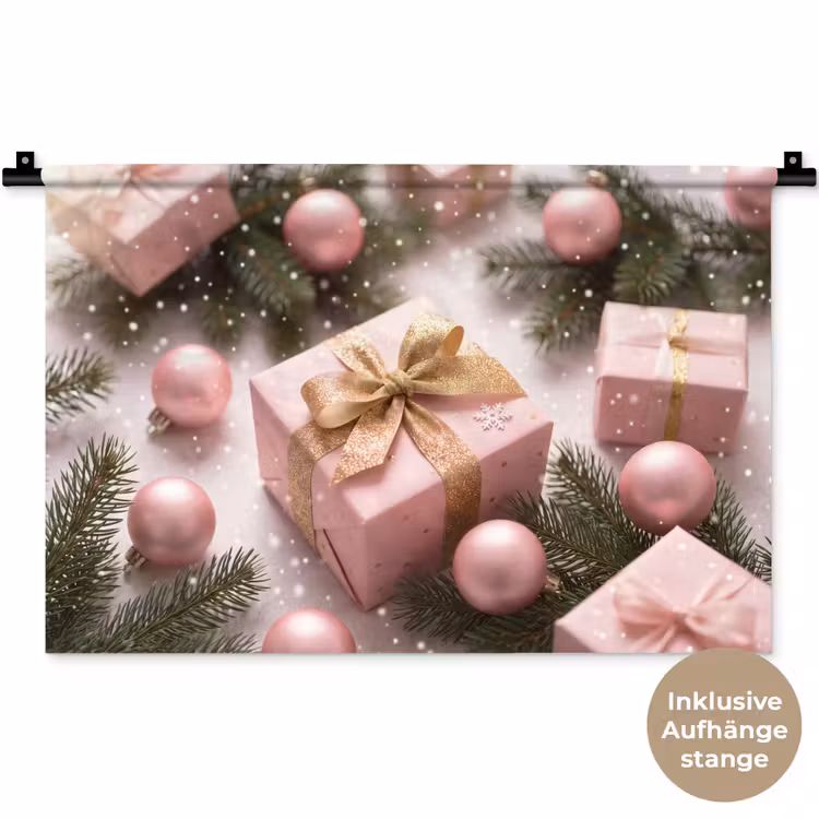 Wandteppich - Geschenk – Weihnachten – Rosa — 9