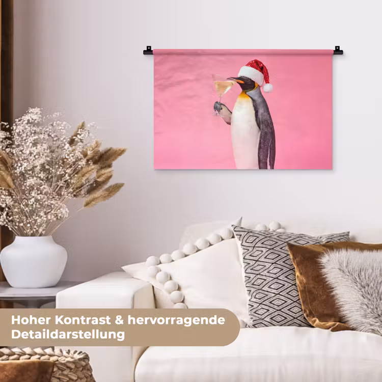 Wandteppich - Pinguin – Weihnachten – Fest — 6